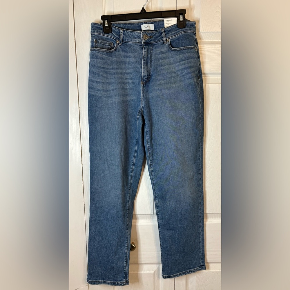 NWT LOFT Women's High Rise Curvy Straight Leg Jeans